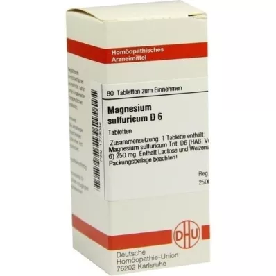 MAGNESIUM SULFURICUM D 6 comprimés, 80 pc