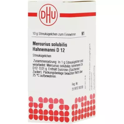 MERCURIUS SOLUBILIS Hahnemanni D 12 globules, 10 g