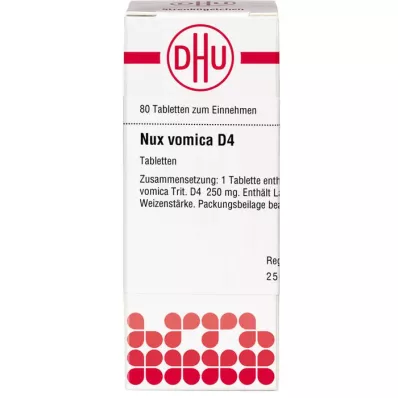 NUX VOMICA D 4 comprimés, 80 pc