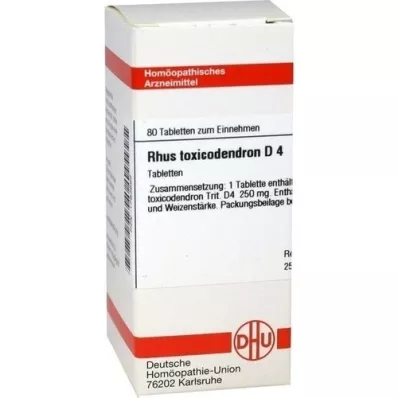 RHUS TOXICODENDRON D 4 comprimés, 80 pc RHUS TOXICODENDRON D 4 comprimés, 80 pc