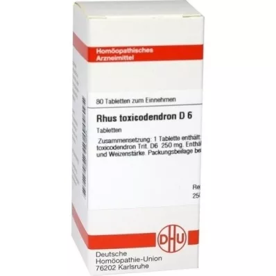 RHUS TOXICODENDRON D 6 comprimés, 80 pc