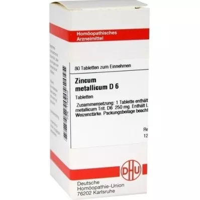 ZINCUM METALLICUM D 6 comprimés, 80 pc ZINCUM METALLICUM D 6 comprimés, 80 pc
