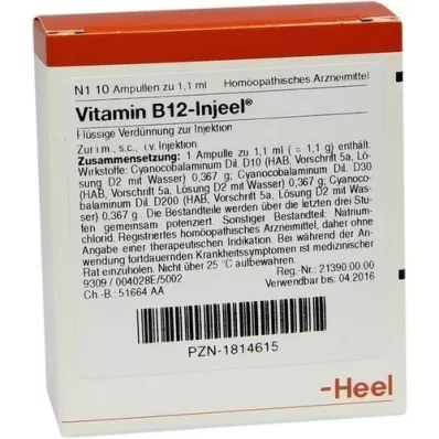 ampoulesVITAMIN B12 INJEEL , 10 unités ampoulesVITAMIN B12 INJEEL , 10 unités