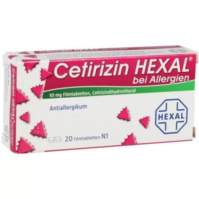 CETIRIZIN HEXAL Comprimés pelliculés pour allergies, 20 pc