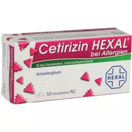 CETIRIZIN HEXAL Comprimés pelliculés pour allergies, 50 pc