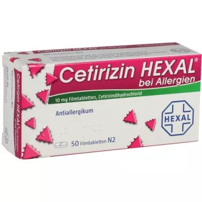 CETIRIZIN HEXAL Comprimés pelliculés pour allergies, 50 pc