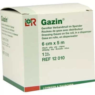 GAZIN Bandage de gaze 6 cmx5 m roulé 4 fois, 1 pièce GAZIN Bandage de gaze 6 cmx5 m roulé 4 fois, 1 pièce