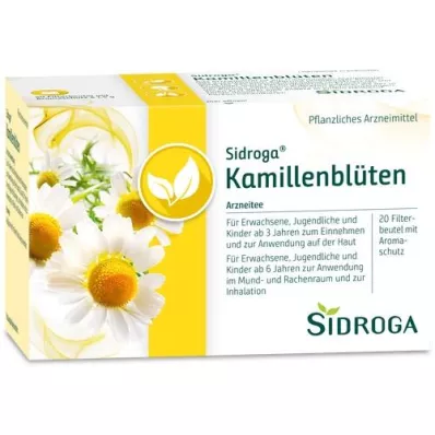 SIDROGA Sachets filtre à thé à la fleur de camomille, 20X1,5 g