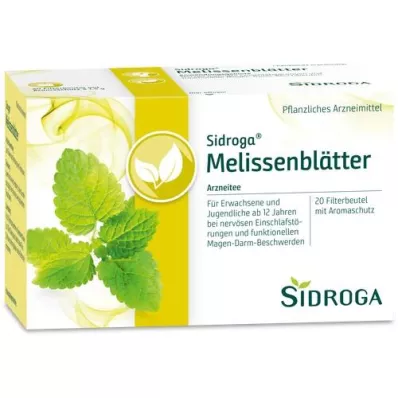 SIDROGA Sachets filtrants pour thé aux feuilles de mélisse, 20X1,5 g