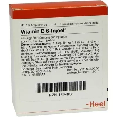 VITAMIN B6 INJEEL Ampoules, 10 pc VITAMIN B6 INJEEL Ampoules, 10 pc