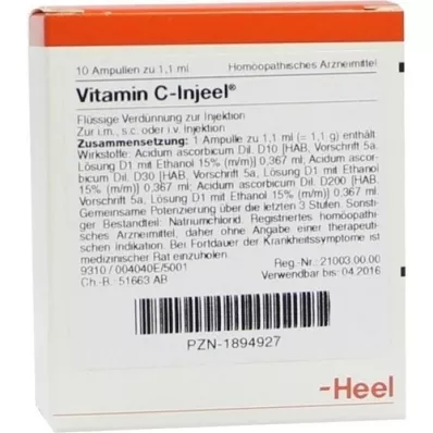 VITAMIN C INJEEL Ampoules, 10 pc