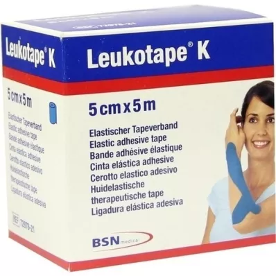 LEUKOTAPE Tricoter 5 cm end bleu, 1 pièce