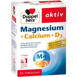 DOPPELHERZ Comprimés de magnésium + calcium + D3, 40 pc