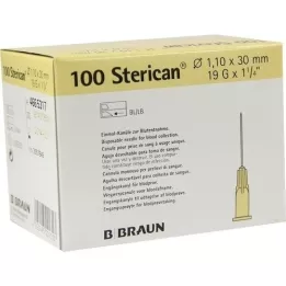 STERICAN Canules 19 Gx1 1/4 1,1x30 mm, 100 pièces