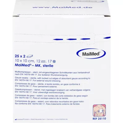 MULLKOMPRESSEN 10x10 cm stérile 12 fois, 25X2 pc MULLKOMPRESSEN 10x10 cm stérile 12 fois, 25X2 pc