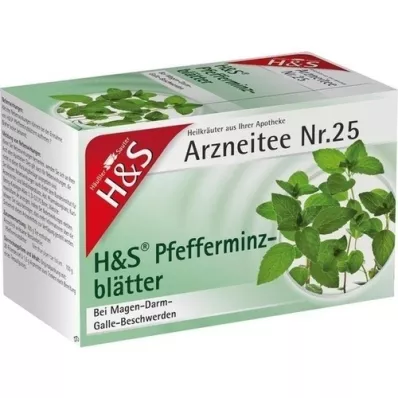 H&S Sachets filtre à thé à la menthe poivrée, 20X1,5 g H&S Sachets filtre à thé à la menthe poivrée, 20X1,5 g