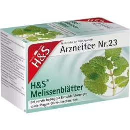 H&amp;S Sachet filtre feuilles de mélisse, 20X1,5 g