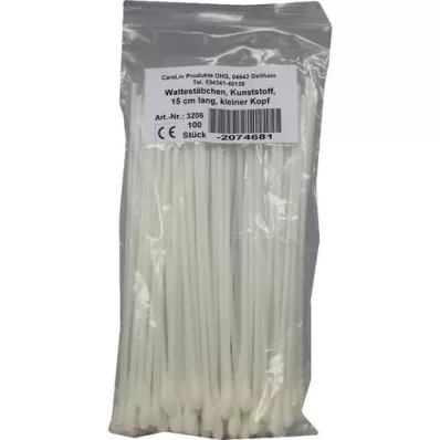 WATTESTÄBCHEN Petite tête en plastique 15 cm, 100 pièces