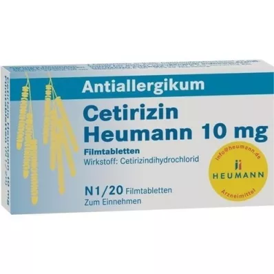 CETIRIZIN Heumann 10 mg comprimés pelliculés, 20 pc