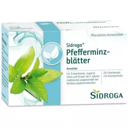 SIDROGA Sachets filtrants pour thé aux feuilles de menthe poivrée, 20X1,5 g