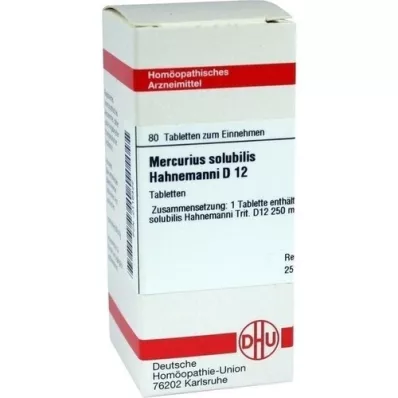 MERCURIUS SOLUBILIS Hahnemanni D 12 comprimés, 80 pc