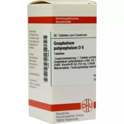 GNAPHALIUM POLYCEPHALUM D 6 comprimés, 80 pc