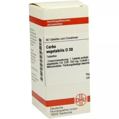 CARBO VEGETABILIS D 30 comprimés, 80 pc