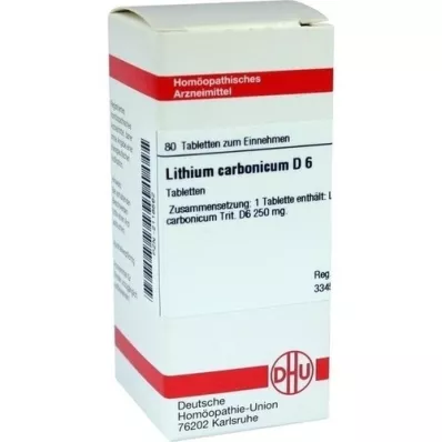 LITHIUM CARBONICUM D 6 comprimés, 80 pc LITHIUM CARBONICUM D 6 comprimés, 80 pc