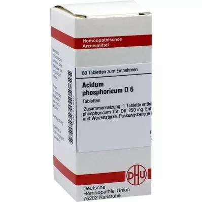 ACIDUM PHOSPHORICUM D 6 comprimés, 80 pc ACIDUM PHOSPHORICUM D 6 comprimés, 80 pc