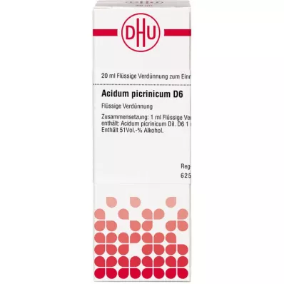 ACIDUM PICRINICUM Dilution D6, 20 ml