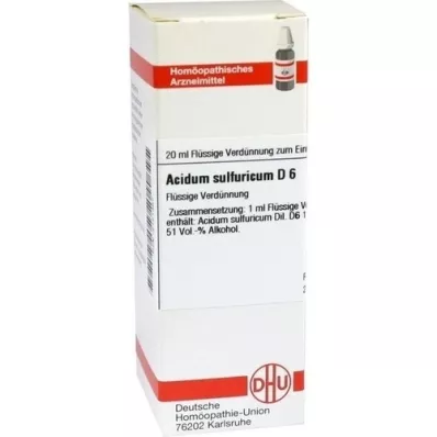 ACIDUM SULFURICUM Dilution D6, 20 ml