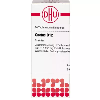 CACTUS D 12 comprimés, 80 pc