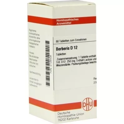 BERBERIS D 12 comprimés, 80 pc