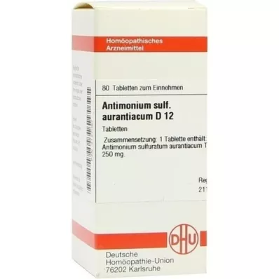 ANTIMONIUM SULFURATUM Aurantiacum D 12 comprimés, 80 pc