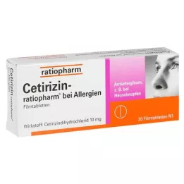 CETIRIZIN-ratiopharm pour les allergies 10 mg comprimé de film, 20 pc