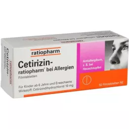 CETIRIZIN-ratiopharm pour les allergies 10 mg comprimé de film, 50 pc