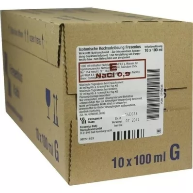 KOCHSALZLÖSUNG Flacon en verre 0,9% Fresenius, 10X100 ml