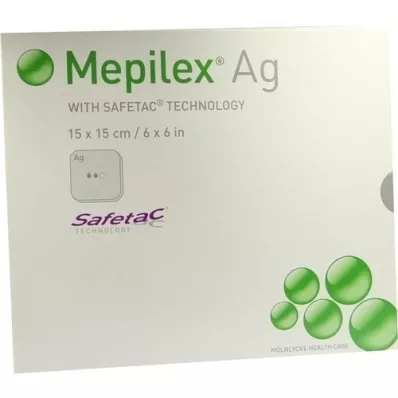 MEPILEX Pansement en mousse Ag 15x15 cm stérile, 5 pc