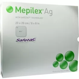 MEPILEX Pansement en mousse Ag 20x20 cm stérile, 5 pc