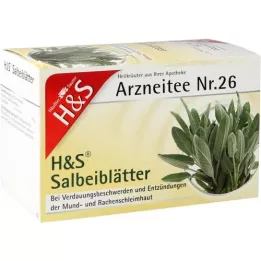 H&amp;S Sachets filtre à thé aux feuilles de sauge, 20X1,6 g