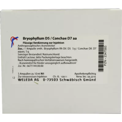 BRYOPHYLLUM D 5/Conchae D 7 ampoules, 5X10 ml