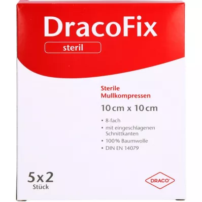 DRACOFIX PEEL Compresses 10x10 cm stériles 8 fois, 5X2 pcs
