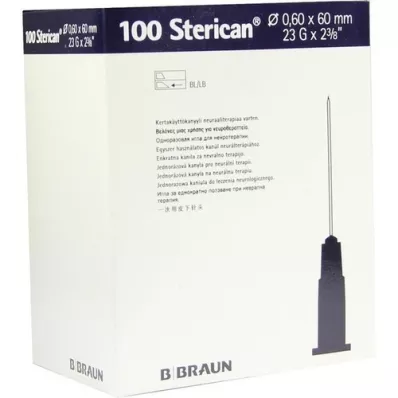 STERICAN Canules 23 Gx2 2/5 0,6x60 mm, 100 pièces
