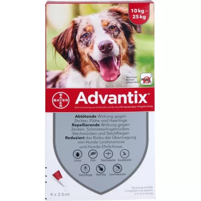 ADVANTIX Spot-on Lsg.z.Auftr.a.d.H.f.Dog 10-25 kg, 4 pc