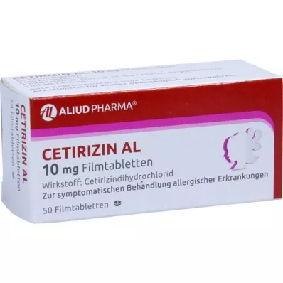 CETIRIZIN AL 10 mg comprimés pelliculés, 50 pc