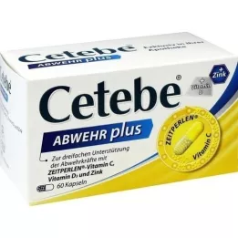 CETEBE ABWEHR plus vitamine C + vitamine D3 + capsules de zinc., 60 pc