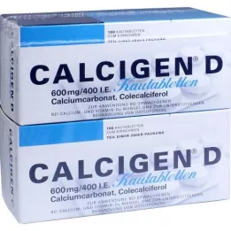 CALCIGEN D 600 mg/400 UI comprimés à croquer, 200 pc