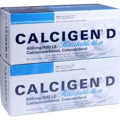 CALCIGEN D 600 mg/400 UI comprimés à croquer, 200 pc