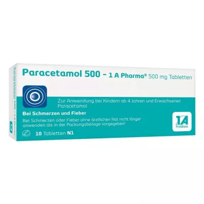 PARACETAMOL 500-1A Pharma comprimés, 10 pc