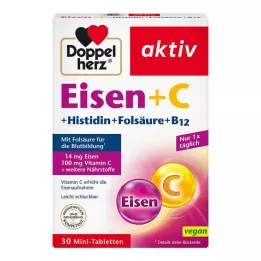 DOPPELHERZ Comprimés de fer+vit.C+L-histidine, 30 comprimés